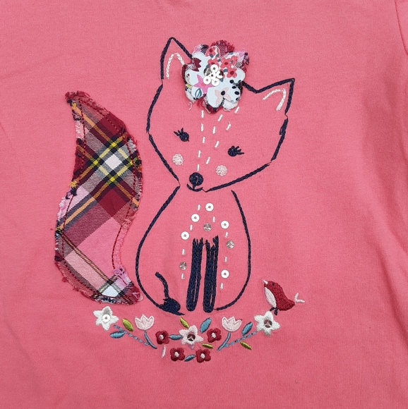 ⭐Buy 2 get 1 free⭐ fox patchwork design girls sz:L t-shirt - Picture 2 of 6